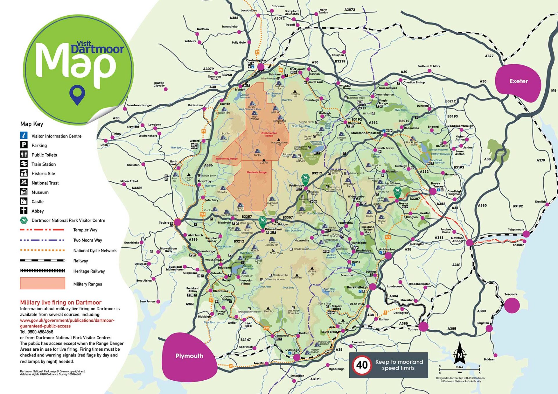 Dartmoor National Park Map