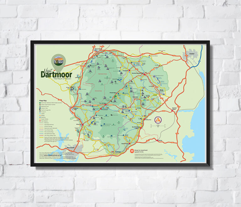 Printed and posted A1 map of Dartmoor VisitDartmoor