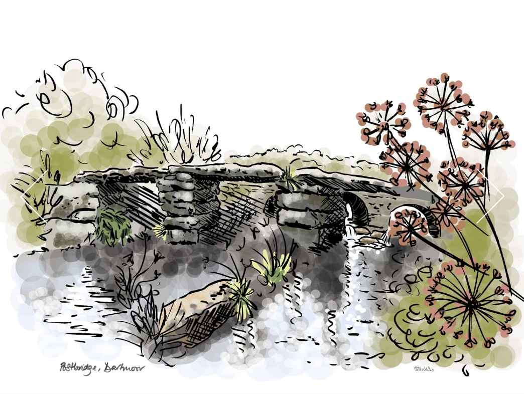 Postbridge clapper bridge, Dartmoor